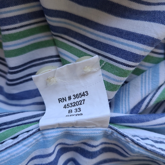 (611) Izod Men's Classic Short Sleeve Button Down Shirt, Size: L Color: Striped - Picture 7 of 11
